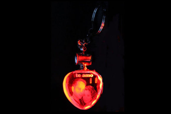 Glas Schlüsselanhänger Herzform mit Foto